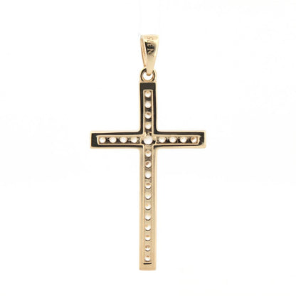 9ct Yellow Gold Channel Set Cubic Zirconia Cross