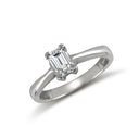 9ct White Emerald Cut Cubic Zirconia Solitaire Ring