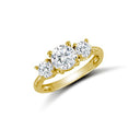 9ct Yellow Ladies Cubic Zirconia 3 Stone Cluster Ring