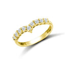 9ct Yellow Ladies Cubic Zirconia Wishbone Ring
