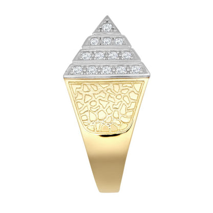 9ct Yellow Gold Half Ounce Cubic Zirconia Set Pyramid Ring