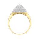 9ct Yellow Gold Cubic Zirconia Set Pyramid Ring