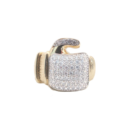 9ct Yellow Gold Cubic Zirconia Boxing Glove Ring