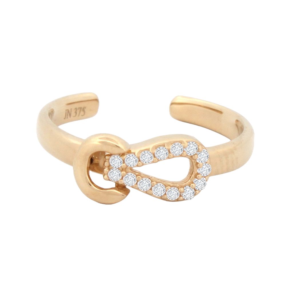 9ct Yellow Cubic Zirconia set toe ring