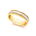 9ct Yellow and White Fancy Wedding Band