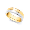 9ct Yellow and White Wedding Band