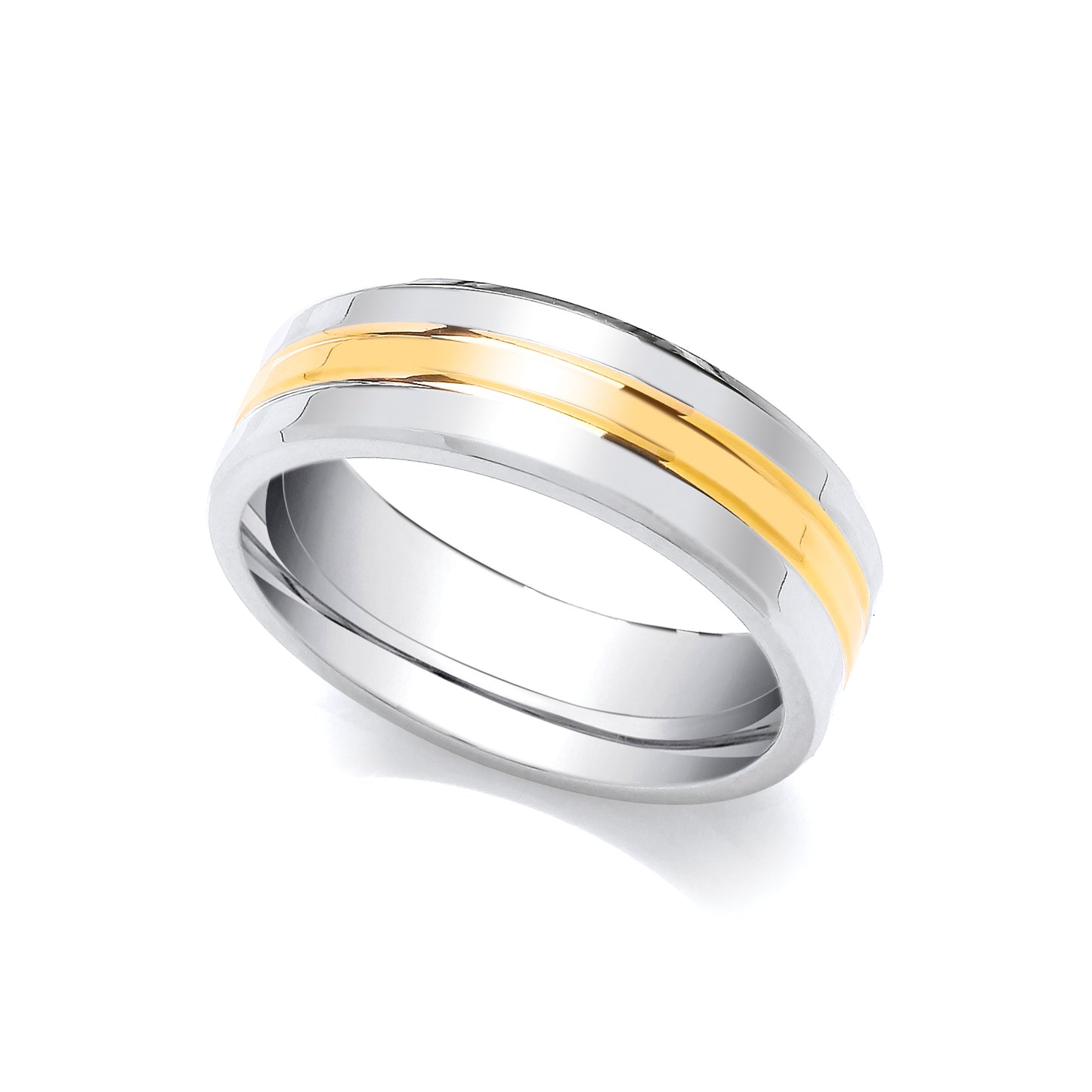 9ct White and Yellow Fancy 5mm Wedding Band