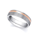 2 Colour 9ct Rose and White Fancy Wedding Ring