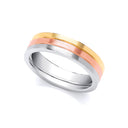 9ct Yellow, Rose and White Fancy Wedding Ring
