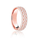 9ct Rose & Celtic Laser Engraved Wedding Band