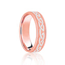9ct Rose & Celtic Laser Engraved Wedding Band