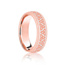 9ct Rose & Celtic Laser Engraved Wedding Band