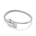 Cross Over Wire Bangle in Silver Rh Plating or Yellow Gold Plating