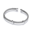 Light Pop Corn Torque Cubic Zirconia Bangle
