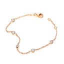Gold Coated Rubover 5 Cubic Zirconia's Bracelet 7"