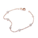 Rose Coated Rubover 5 Cubic Zirconia's Bracelet 7"