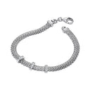Silver Mesh with Cubic Zirconia's 7"/19cm Bracelet
