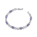 Infinity with Sapphire Blue Cubic Zirconia's Tennis Silver Bracelet
