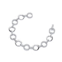 Circles Plain & Cubic Zirconia's Silver Ladies Bracelet