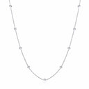 Silver Rh.Plated Rubover 11 Cubic Zirconia's Necklace 18"