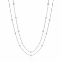 Silver Rubover 23 Cubic Zirconia's Necklace 38"