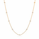 Gold Coated Rubover 11 Cubic Zirconia's Necklace 18"