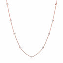 Rose Coated Rubover 11 Cubic Zirconia's Necklace 18"
