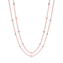 Rose Coated Rubover 23 Cubic Zirconia's Necklace 38"