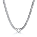 Mesh Necklace with Circle Cubic Zirconia's 17"
