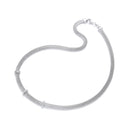 Silver Mesh with Cubic Zirconia's Necklace 17"/43cm