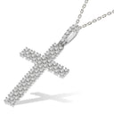 Micro Pave' Multi Row Cubic Zirconia Cross with Chain
