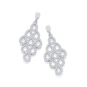 Micro Pave' White Cubic Zirconia Drop Earrings