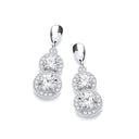 Micro Pave' White Cubic Zirconia Drop Earrings