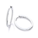 Micro Pave' Oval Hoop Cubic Zirconia Earrings