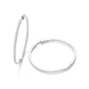 Micro Pave' Big Round Hoop Cubic Zirconia Earrings