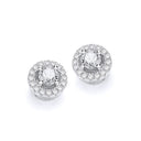 Micro Pave' Halo Style Cubic Zirconia Earrings