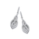 Micro Pave' Cubic Zirconia Encrusted Teardrop Shaped Earrings