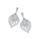 Micro Pave' Leaf Shape Earrings