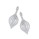 Micro Pave' Leaf Cubic Zirconia Earrings