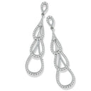 Micro Pave Step Down Drop Cubic Zirconia Earrings