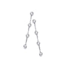 Silver Rubover Clear Cubic Zirconia's Drop Earrings