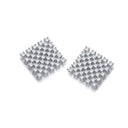 Three Multi Row Cubic Zirconia Stud Earrings