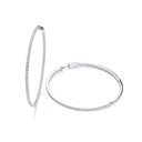 Micro Pave' 60mm Round Hoop Cubic Zirconia Earrings