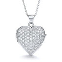 Big Heart Shape All Cubic Zirconia's on Front Locket