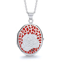 Oval Rose on Red Background Locket