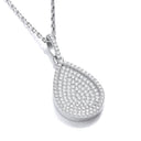 Micro Pave' Pear Shape Pendant with 18" Chain