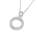 Circle of Life Pave' set Cubic Zirconia Pendant with 18" Chain