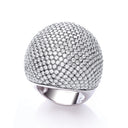 Micro Pave' Big Cocktail Ring 503 White Cubic Zirconia