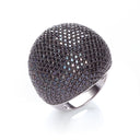 Micro Pave' Big Cocktail Ring 503 Black Cubic Zirconia