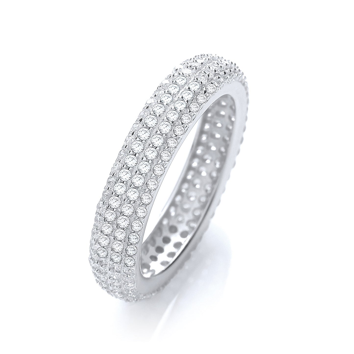 Micro Pave' Full ET Ring No Edge Cubic Zirconia - Silver